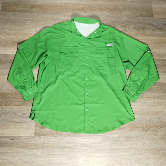 Columbia Other - Columbia PFG Bahama II Lime Green Casual Button Down Shirt XL Fisherman Utility